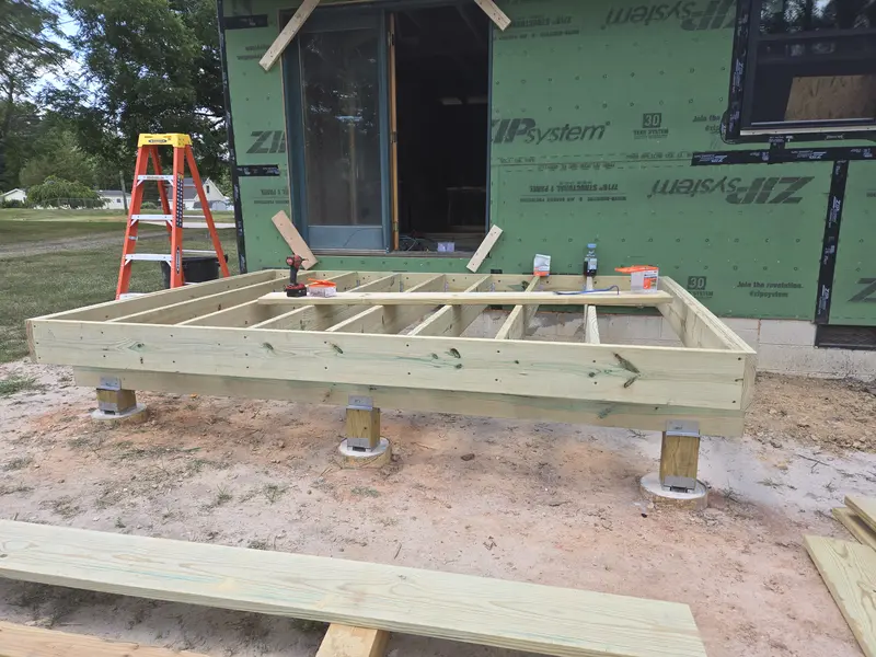 Deck frame construction